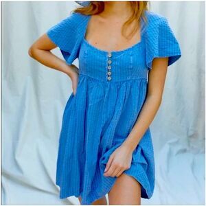 Urban Outfitters Blue Chambray Saturday Morning Frock Dress Size Small